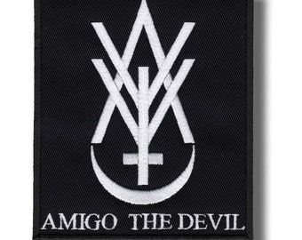 Amigo The Devil Patch-Abzeichen-Applikation, bestickt, zum Aufbügeln auf e90e46