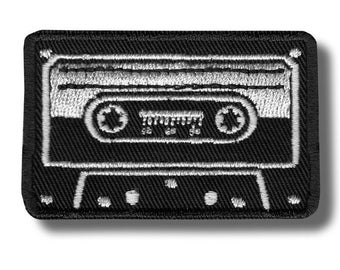 Audio Cassette Patch Badge Applique Embroidered Iron on d11b79