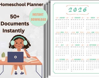 2026 Homeschool Schulplaner, Homeschool Planer, Homeschool Planung, Lehrerplaner Homeschool