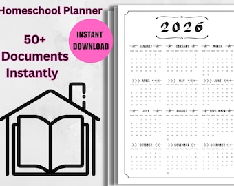 2026 Homeschool Schulplaner, Homeschool Planer, Homeschool Planung, Lehrerplaner Homeschool