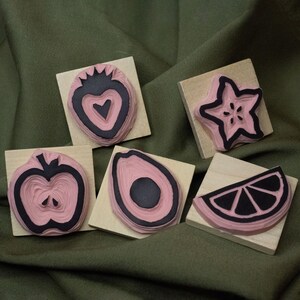 Fruit Halves : Hand-Carved Stamps