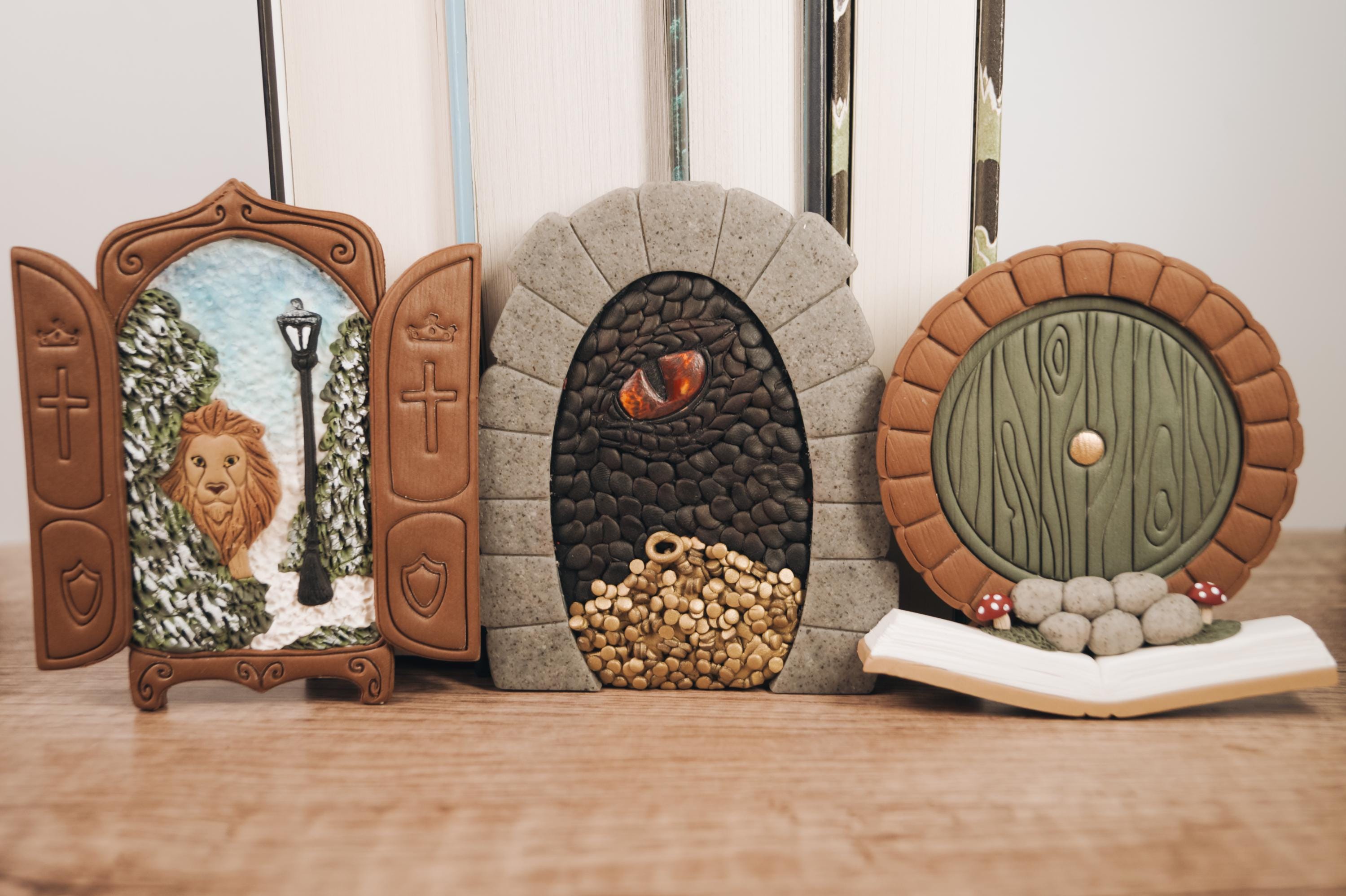 Handmade Hobbit Door Polymer Clay Ornament & Bookshelf Decoration