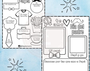 Templates for Father's Day in Spanish - All about my dad - Father's Day activity - Diploma for the best dad - Father's Day printables.