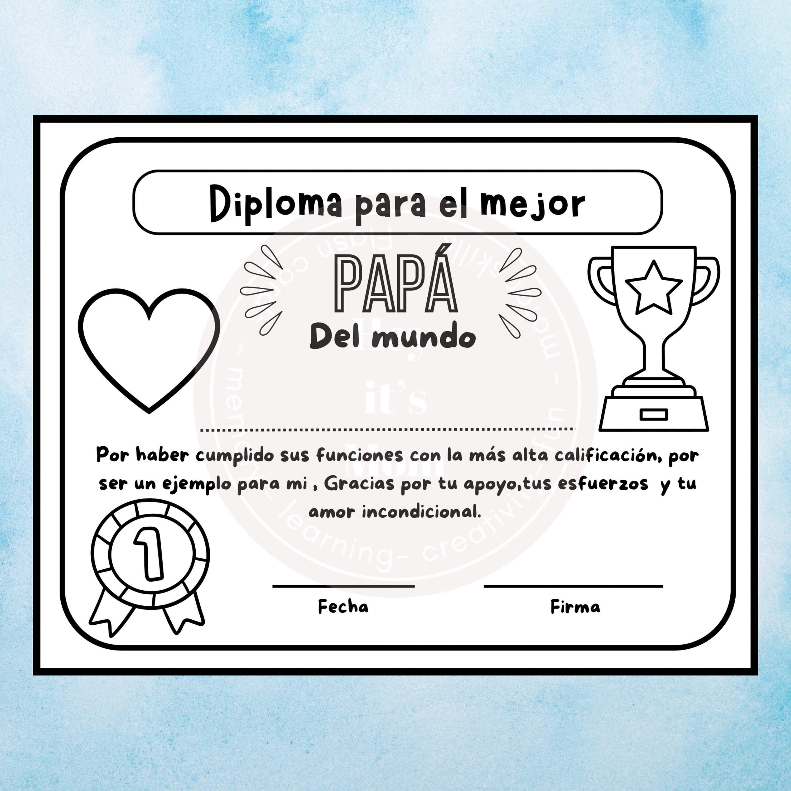 Plantillas para el dia del padre en español- Todo sobre mi papá ...