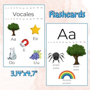 Vowels worksheets in spanish-Free flashcards-Hojas de las vowels activities-Learn the vowels-Homeschool-Toddlers.