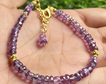Rare Alexandrite Faceted Beads Color Changing Beads Alexandrite 4-5 MM Gemstone 7 Inch Bracelet Faceted Beads Bracelet Gemstone