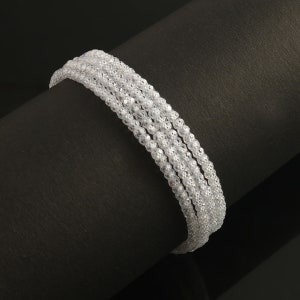 White Zircon Bracelet, Delicate Zircon Beaded Bracelet, Genuine Zircon Bracelet (3.5) MM Gifted Bracelet, Gemstone Jewelry 7 Inch