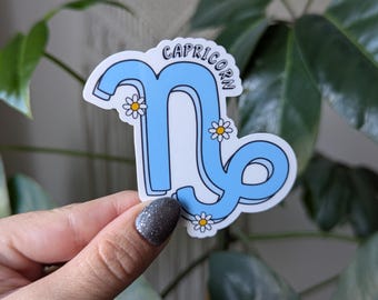 Adesivo do Zodíaco Capricórnio: Signo Astrológico Azul, Presente de Bruxa