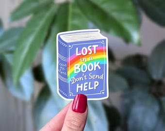 Adesivo de vinil "Perdido em um livro": Humor de leitura engraçado