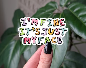 Funny Resting Face Vinyl Sticker: RBF Humor Gift