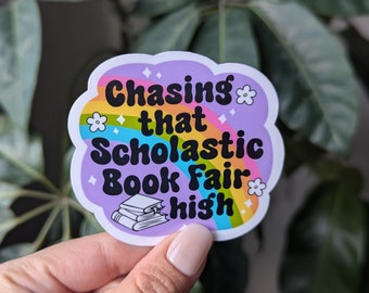Chasing that scholastic book fair high, nostalgia stickers for Kindle, book gifts for book lovers, 90s birthday gift, bookish stickers for