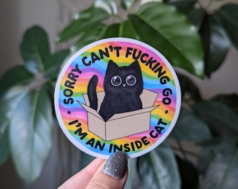 Pegatina de vinilo con diseño de gato: un regalo divertido para introvertidos