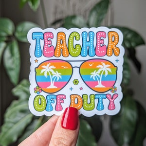 Enseignant en congé, autocollants d'été pour les enseignants, cadeaux d'un élève pour enseignant, cadeau de fin d'année pour enseignant, autocollants mignons pour bouteille d'eau, école