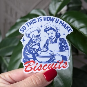 Sticker biscuits chat, cadeau amusant pour les amoureux des chats, stickers vintage pour bouteille d'eau, stickers rétro pour ordinateur portable, produits dérivés pour chat, cadeau pour maman chat