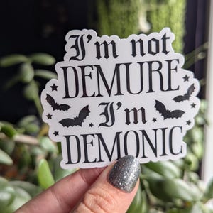 Demonic Bat Vinyl Sticker: Dark Humor Goth Gift image 3