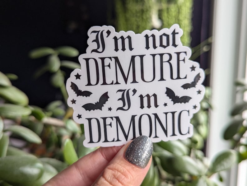 Demonic Bat Vinyl Sticker: Dark Humor Goth Gift image 3