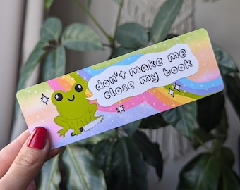 Laat me mijn boek niet sluiten, boekenlegger voor haar, boekcadeau voor boekenliefhebbers, kikkerbladwijzer, trendy bladwijzer, smutlezer cadeau voor vrouwen