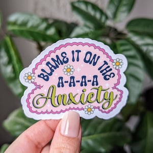 Autocollants d'anxiété drôles pour bouteille d'eau, filles anxieuses, autocollants de santé mentale pour Kindle, autocollants de thérapie pour ordinateur portable, petit cadeau pour elle