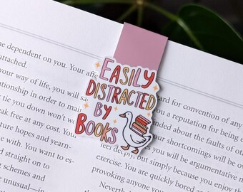 Marcador magnético para livros que se distrai facilmente, presente engraçado para amantes de livros, acessório de leitura fofo para leitores vorazes