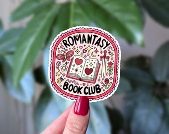 Romantasy Book Club Aufkleber, Fantasy Romance Ästhetischer Aufkleber für Buchliebhaber, niedlicher Vinyl Bücherwurm Aufkleber