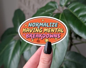 Pegatina divertida de salud mental: vinilo con humor para conectar