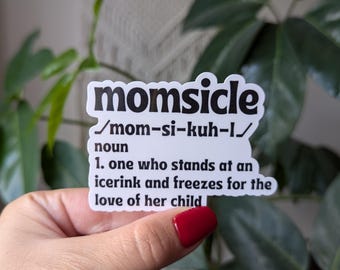 Momsicle Vinyl Sticker: Hockey Mom Gift