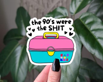 90s Nostalgia Vinyl Sticker: Retro Lunchbox, Millennial Gift