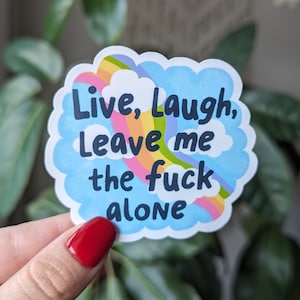 Sticker rire vivant pour bouteille d'eau, limites saines, autocollants de santé mentale pour hydroflask drôle, autocollants arc-en-ciel pour Kindle, cadeau mignon