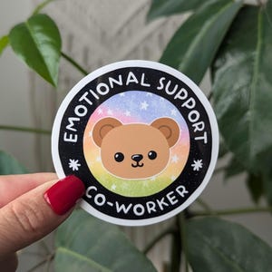 Autocollant de collègue de soutien émotionnel pour bouteille d'eau, cadeau de meilleure amie au travail pour collègue, autocollants de bobine de badge pour le travail, cadeaux de bureau pour femme