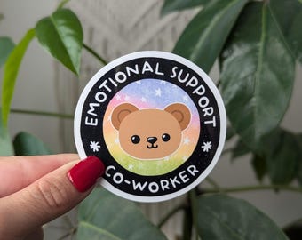 Pegatina de apoyo emocional para compañeros de trabajo para botellas de agua, regalo para mejores amigos en el trabajo, pegatinas para portatarjetas de identificación para el trabajo, regalos de oficina para mujeres
