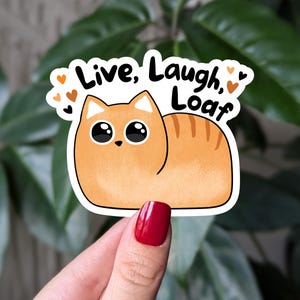 Sticker pain de rire vivant, sticker vinyle chat mignon, cadeau drôle pour amoureux des chats, sticker chat pour ordinateur portable, sticker voiture pour bouteille d'eau