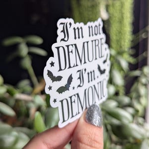 Demonic Bat Vinyl Sticker: Dark Humor Goth Gift image 4