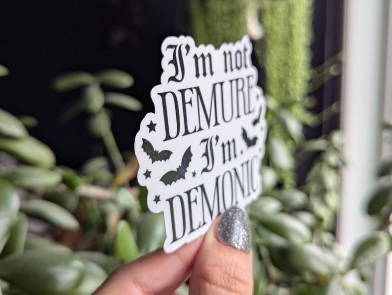 Demonic Bat Vinyl Sticker: Dark Humor Goth Gift image 4