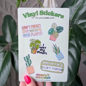 Feuille d'autocollants en vinyle pour amoureux des plantes, autocollants de plantes drôles pour journaux, cadeau pour parents de plantes, cadeau pour amateurs de plantes, autocollants de plantes pour ordinateur portable