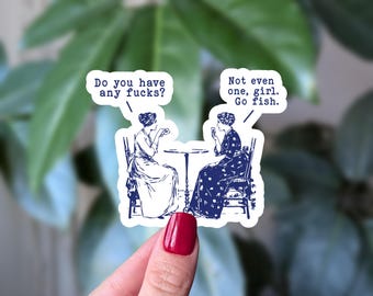 Zabawna naklejka „Go Fish”: sarkastyczny cytat, naklejka na laptopa