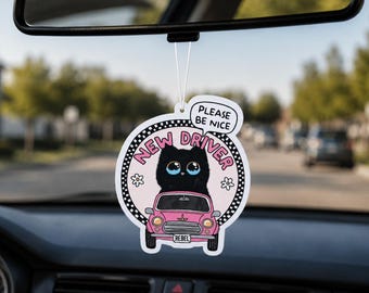 New Driver Please Be Nice Air Freshener Cute Cat Car Air Freshener First Car Gift Teen Driver Gift