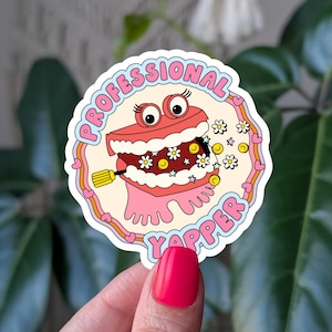 Professionele yapper-vinylsticker, extraverte sticker voor waterfles, cadeau voor extraverte vriend, grappig cadeau voor spraakzame vriend