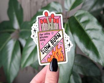 Slow Burn Book Club Sticker: Spicy Romance Matchbox Vinyl Decal