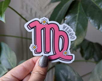 Virgo Zodiac Sign Sticker: Water-Resistant Vinyl Astrology Gift