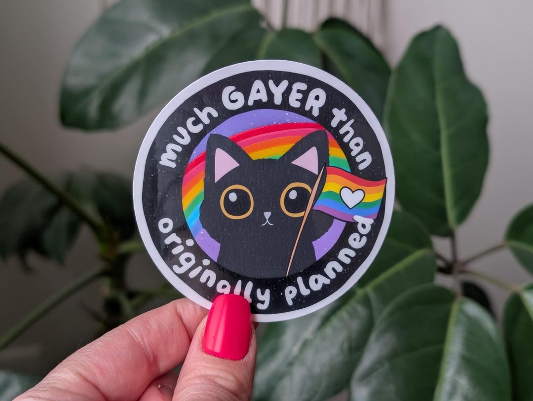 Funny Gay Pride Vinyl Sticker: Rainbow Cat LGBTQ Ally Gift - Etsy