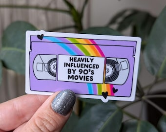 90s movie stickers, nostalgic stickers for water bottle, nostalgia gift for movie lover, VHS stickers for laptop, 90s birthday gift, retro