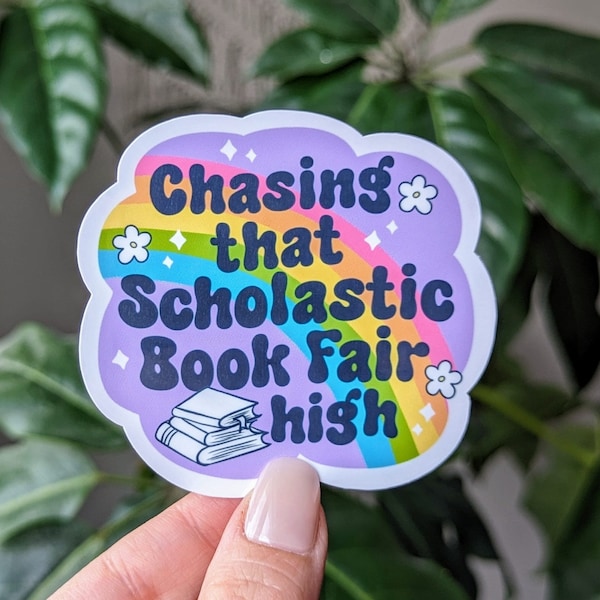 Chasing that scholastic book fair high, nostalgia stickers for Kindle, book gifts for book lovers, 90s birthday gift, bookish stickers for