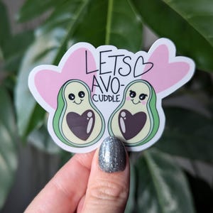 Let's avo-cuddle, süße Essen Aufkleber für Laptop, Avocado Aufkleber, Pärchen Aufkleber für Wasserflasche, Geschenk für Freundin, Jahrestagsgeschenk