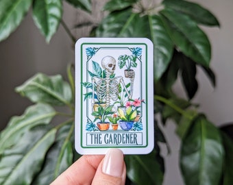 The Gardener Tarot Card Sticker: Plant Lover Gift Vinyl Decal