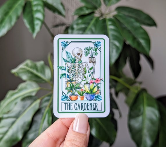 The Gardener Tarot Card Sticker: Plant Lover Gift Vinyl Decal
