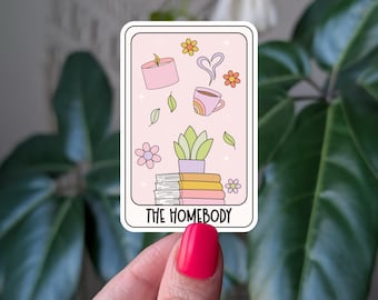 Homebody Tarot Card Sticker: Cozy Introvert Vinyl Decal