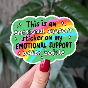 Adesivo de garrafa de água de apoio emocional, adesivo de vinil engraçado de saúde mental, adesivo de apoio emocional, adesivo de garrafa de água engraçado