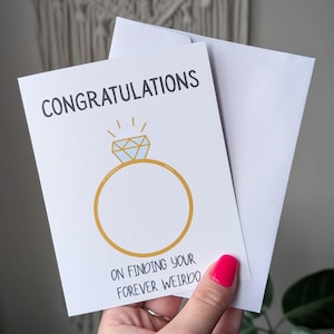 Carte de fiançailles drôle, félicitations pour avoir trouvé votre éternel étrange, carte de mariage humoristique, carte originale pour couple, cadeau de fiançailles
