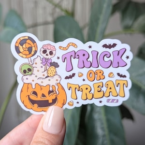 Stickers Des bonbons ou des sorts pour l'école des enfants, des autocollants d'Halloween pour une bouteille d'eau, un cadeau de saison effrayant pour une nièce, des cadeaux sur le thème de l'automne pour une fille
