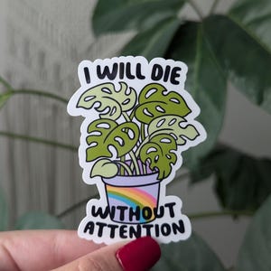 Stickers plantes amusants pour hydroflask, reine du théâtre, stickers sarcastiques pour bouteille d'eau, cadeau amateur de plantes pour amie, sticker monstera pour elle